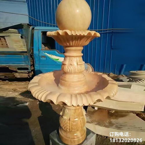 石雕雙層景觀球噴泉 廈門(mén)石材景觀球雕塑制作廠